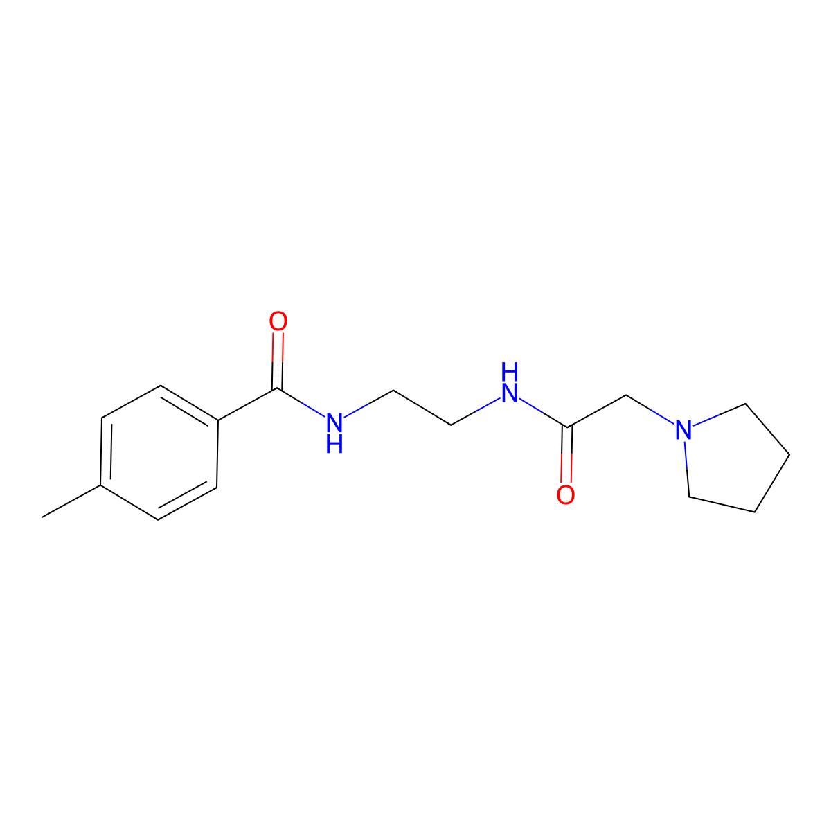 4-methyl-N-{2-[(pyrrolidin-1-ylacetyl)amino]ethyl}benzamide molecular structure, CAS 327042-52-4