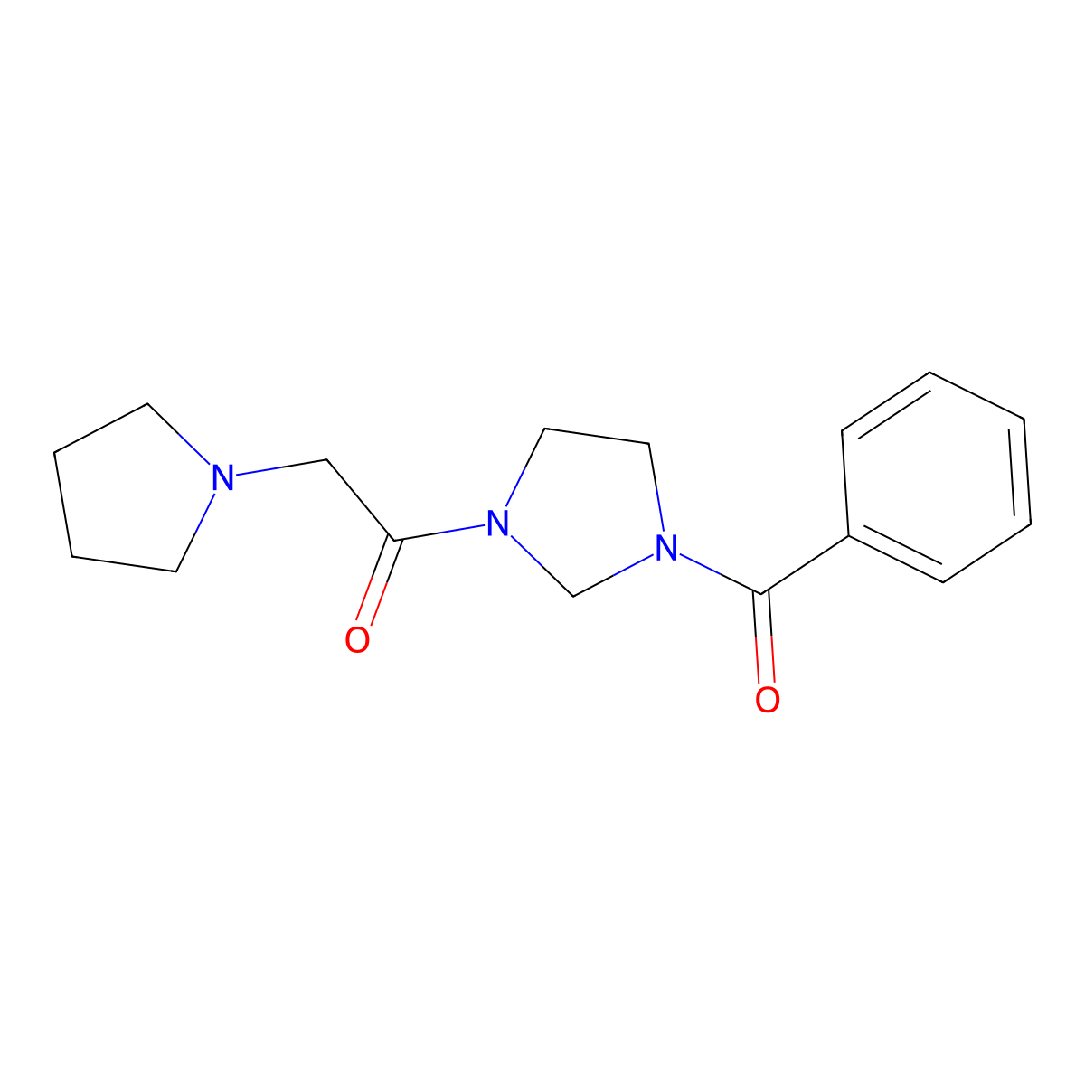 1-(3-Benzoylimidazolidin-1-yl)-2-pyrrolidin-1-ylethanone molecular structure, CAS 327042-71-7