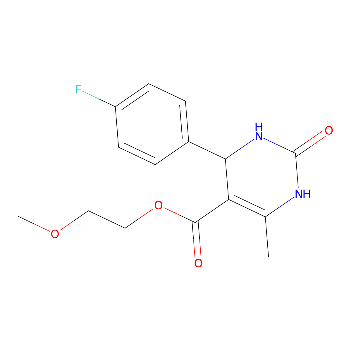 2-Methoxyethyl 4-(4-fluorophenyl)-6-methyl-2-oxo-1,2,3,4-tetrahydropyrimidine-5-carboxylate molecular structure, CAS 327043-18-5