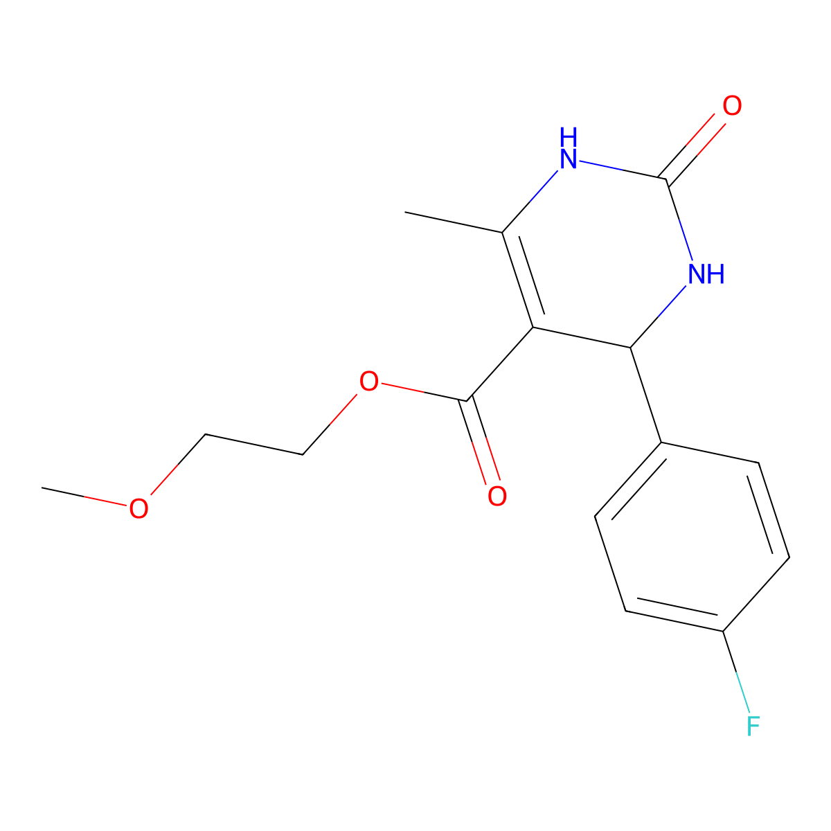 2-Methoxyethyl 4-(4-fluorophenyl)-6-methyl-2-oxo-1,2,3,4-tetrahydropyrimidine-5-carboxylate molecular structure, CAS 327043-18-5