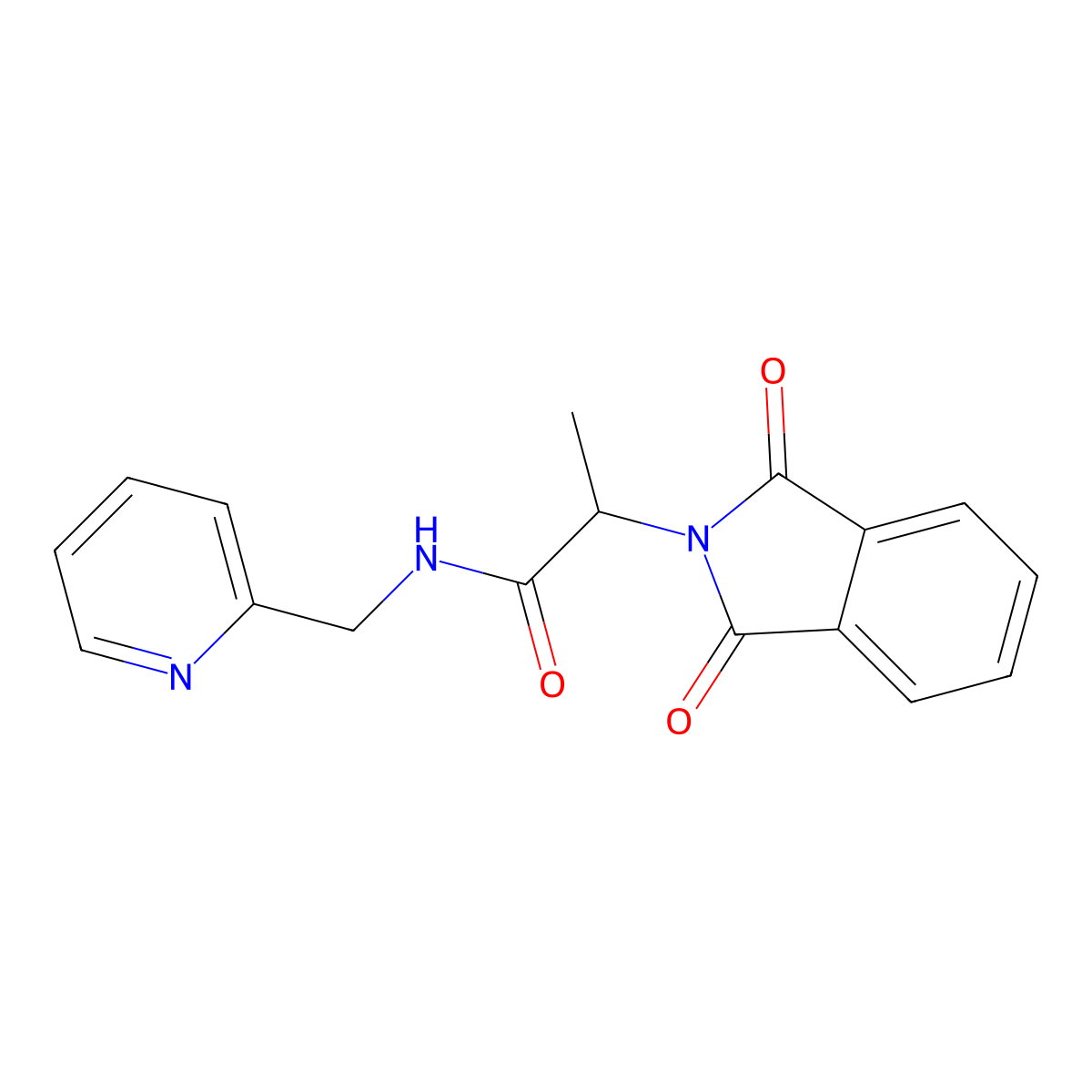 2-(1,3-dioxoisoindol-2-yl)-N-(pyridin-2-ylmethyl)propanamide molecular structure, CAS 327043-20-9