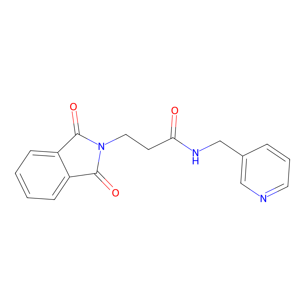 3-(1,3-dioxoisoindol-2-yl)-N-(pyridin-3-ylmethyl)propanamide molecular structure, CAS 327043-21-0