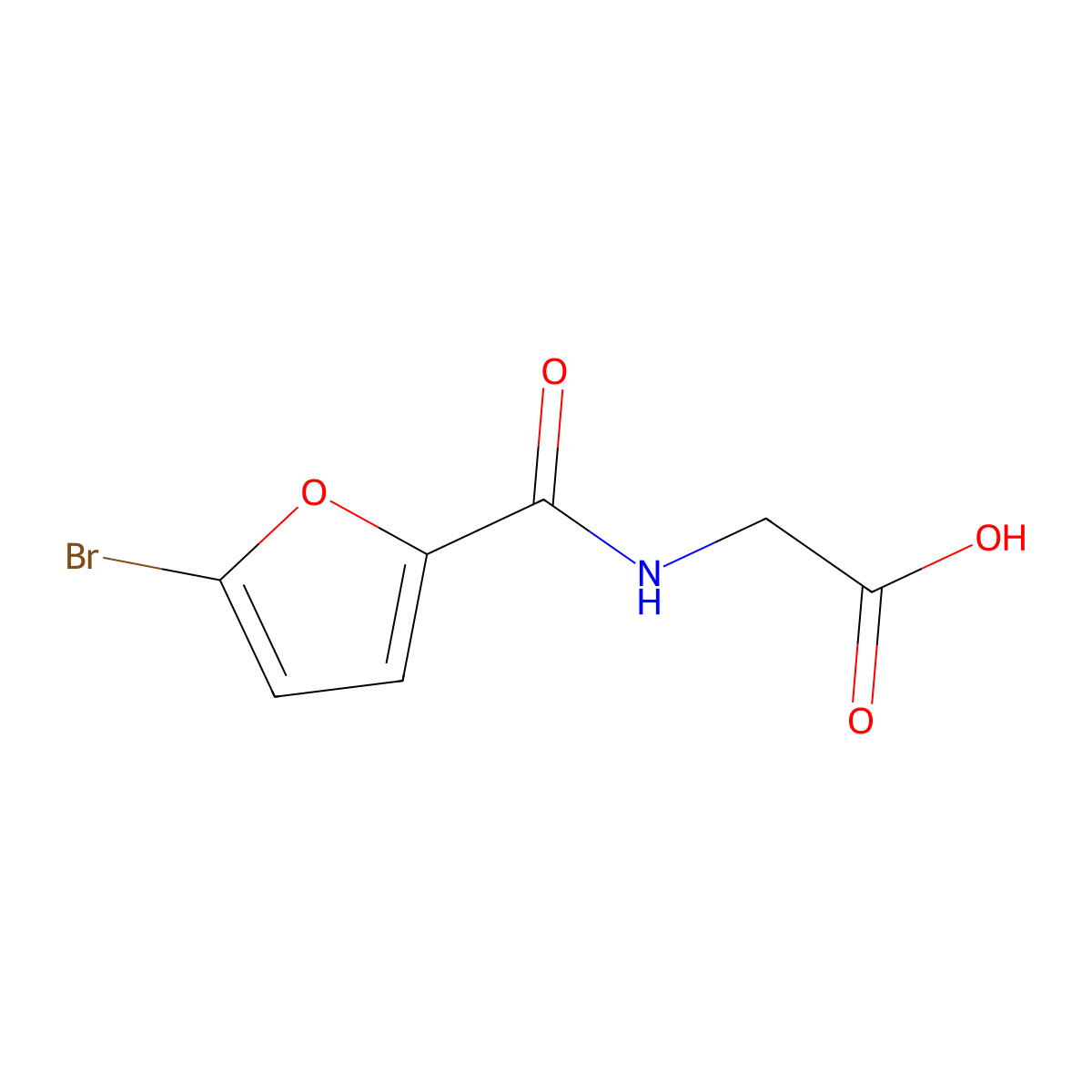 2-((5-Bromofuran-2-yl)formamido)acetic acid molecular structure, CAS 327043-28-7