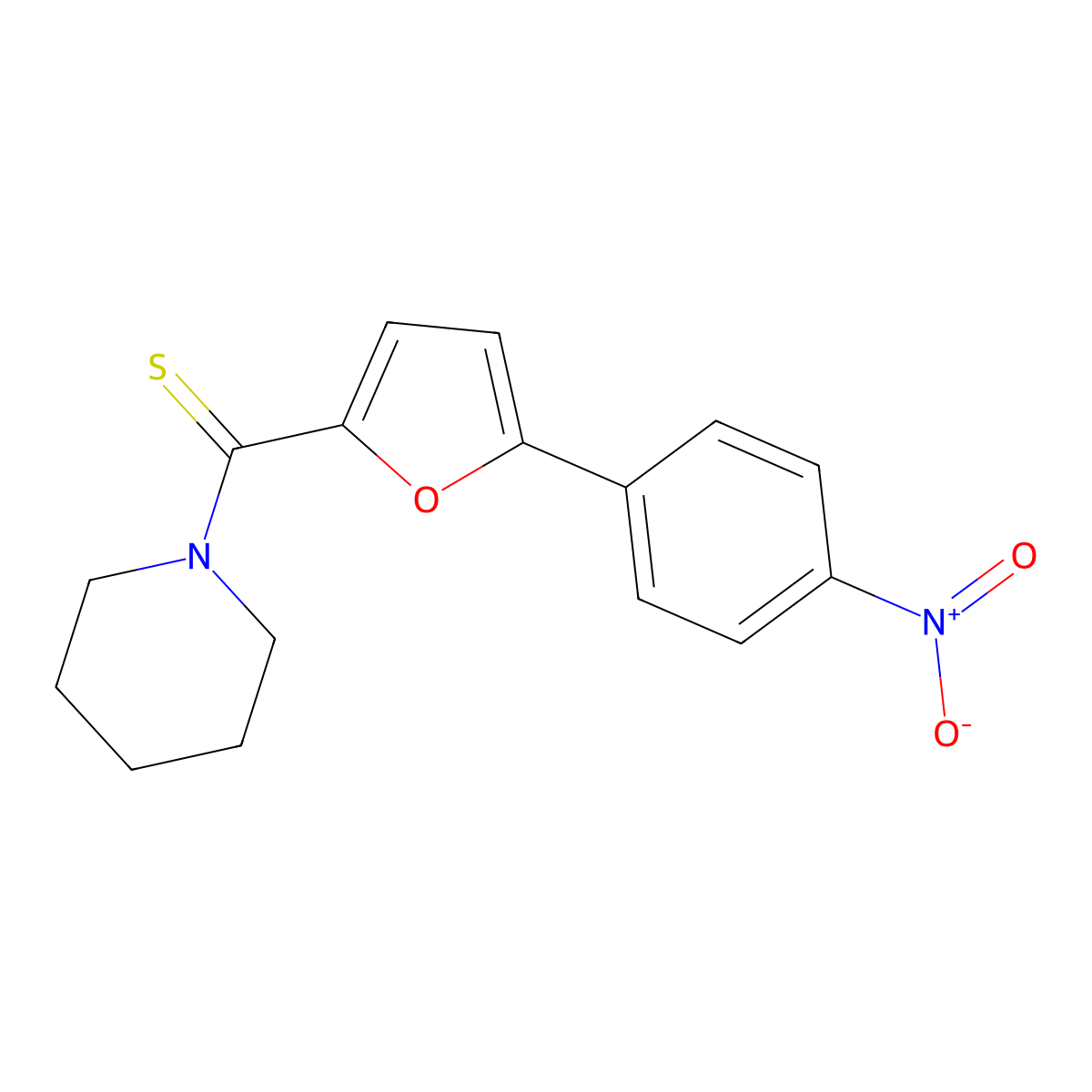 (5-(4-Nitrophenyl)furan-2-yl)(piperidin-1-yl)methanethione molecular structure, CAS 327043-76-5