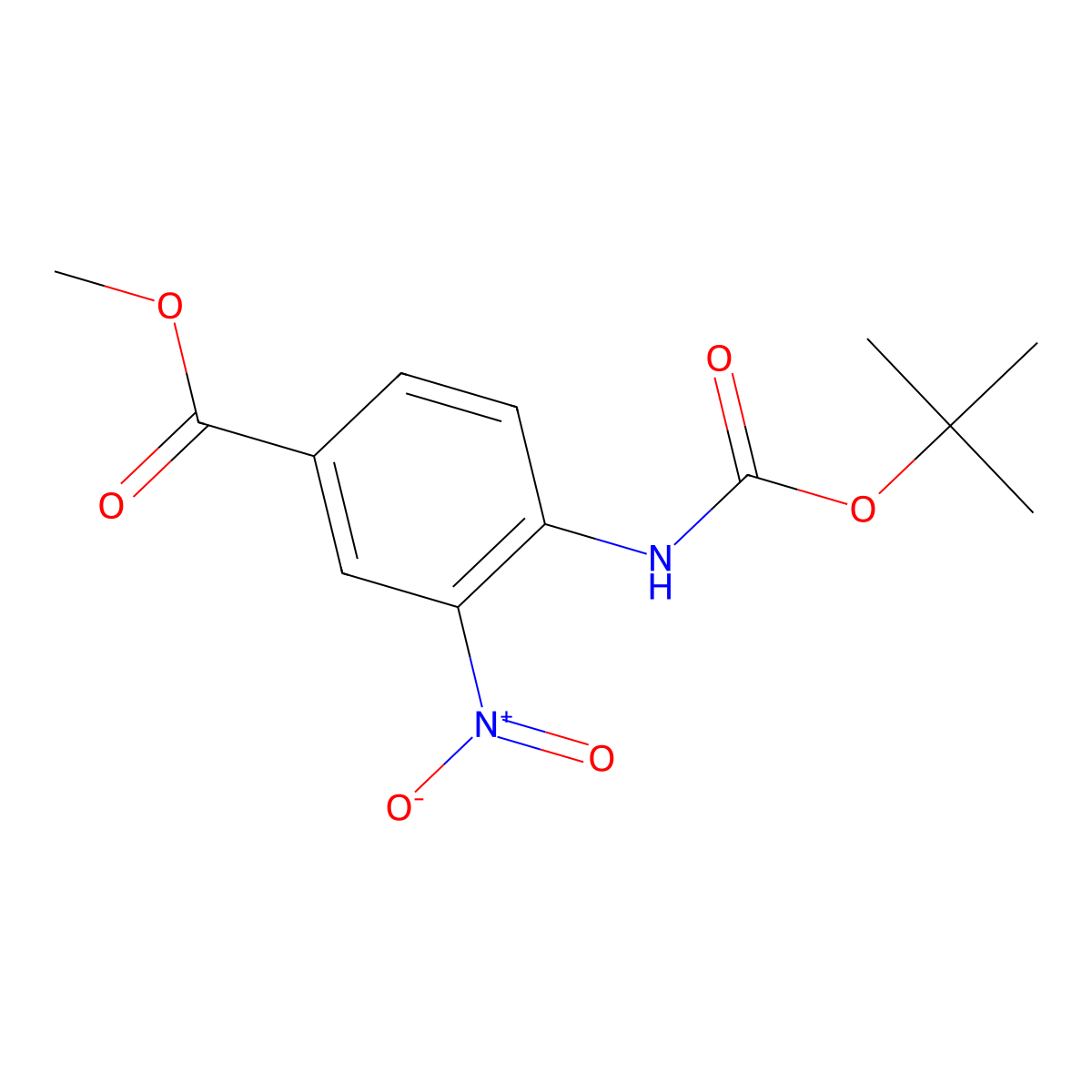 Methyl 4-[(tert-butoxy)carbonylamino]-3-nitrobenzoate molecular structure, CAS 327046-64-0