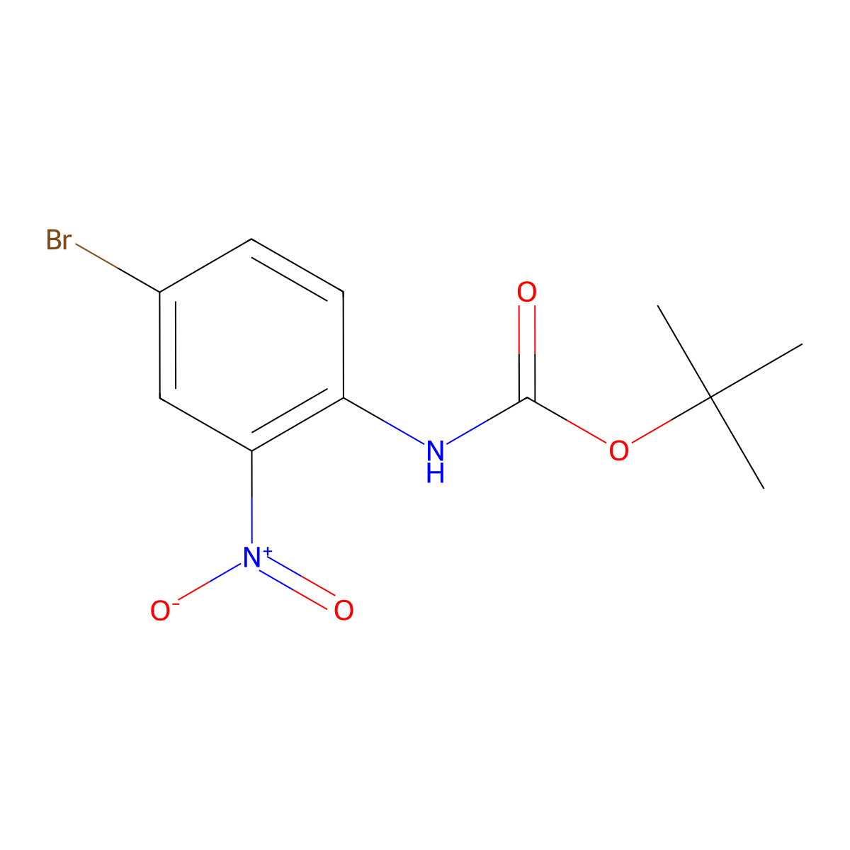 tert-Butyl (4-bromo-2-nitrophenyl)carbamate molecular structure, CAS 327046-79-7