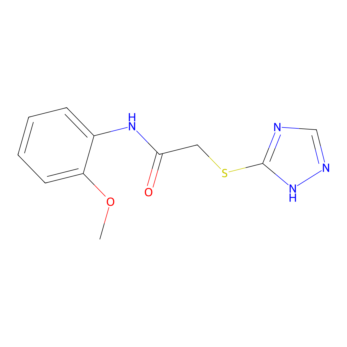 N-(2-Methoxyphenyl)-2-(1H-1,2,4-triazol-3-ylthio)acetamide molecular structure, CAS 327047-28-9