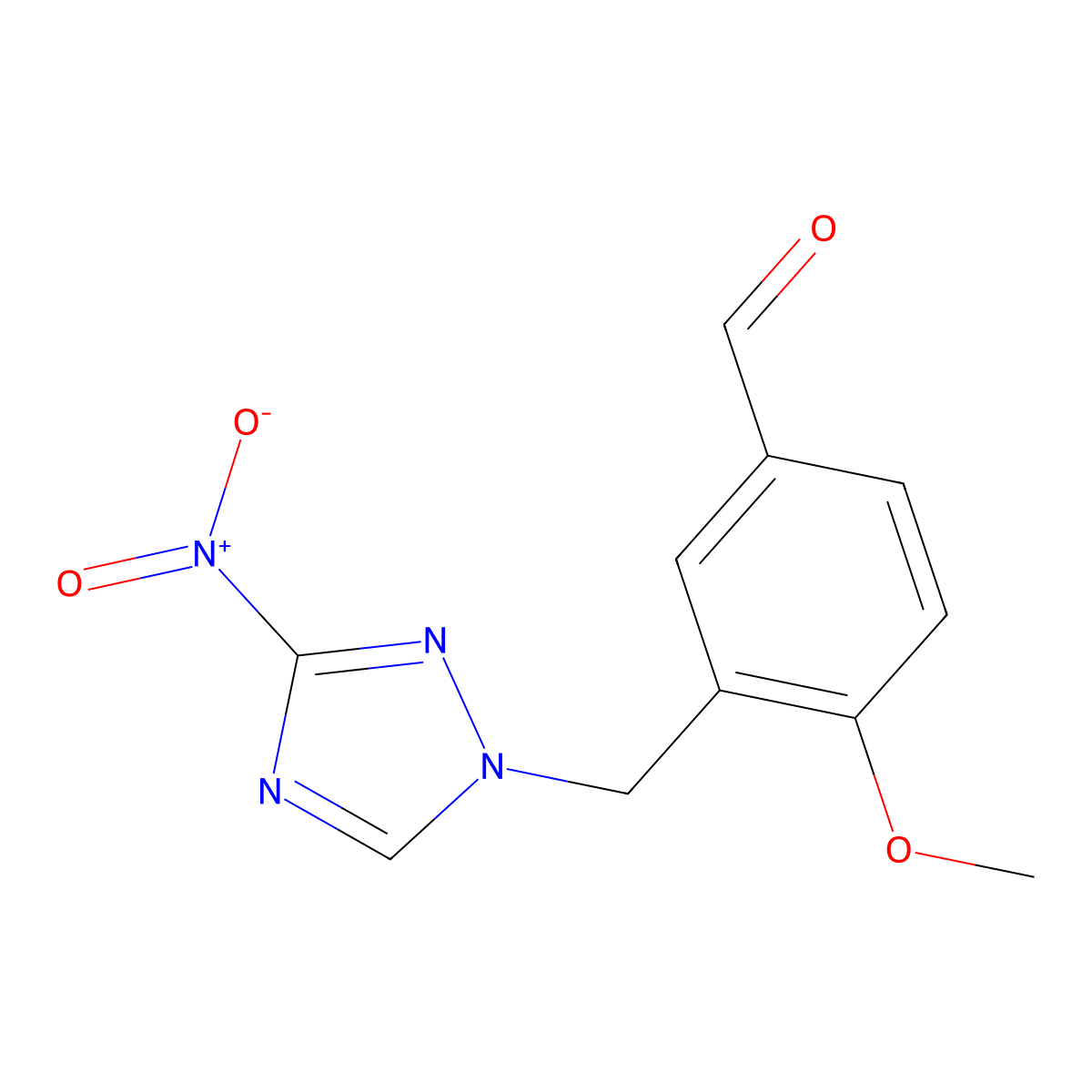 4-Methoxy-3-[(3-nitro-1,2,4-triazol-1-yl)methyl]benzaldehyde molecular structure, CAS 327047-70-1