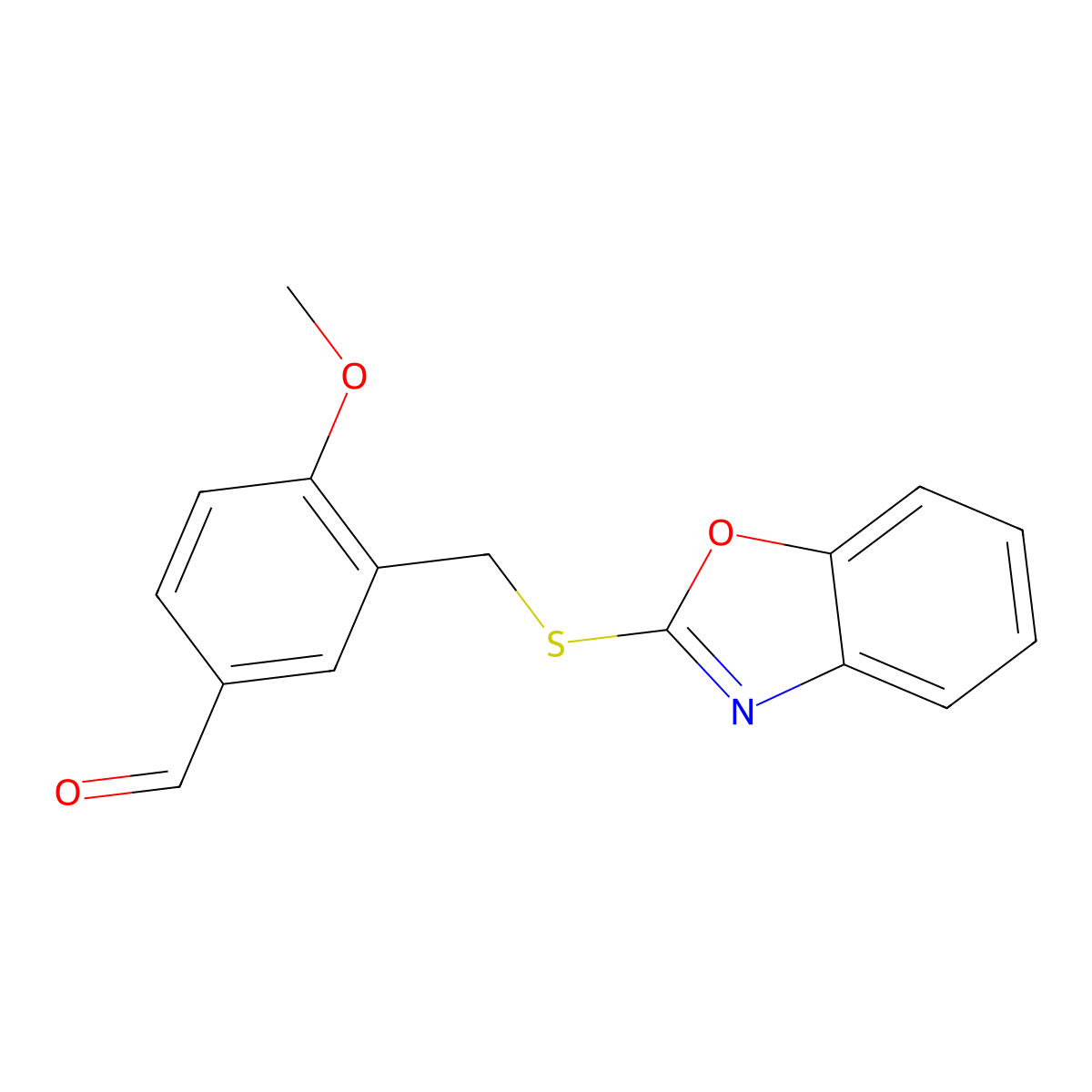3-[(1,3-Benzoxazol-2-ylthio)methyl]-4-methoxybenzaldehyde molecular structure, CAS 327047-71-2