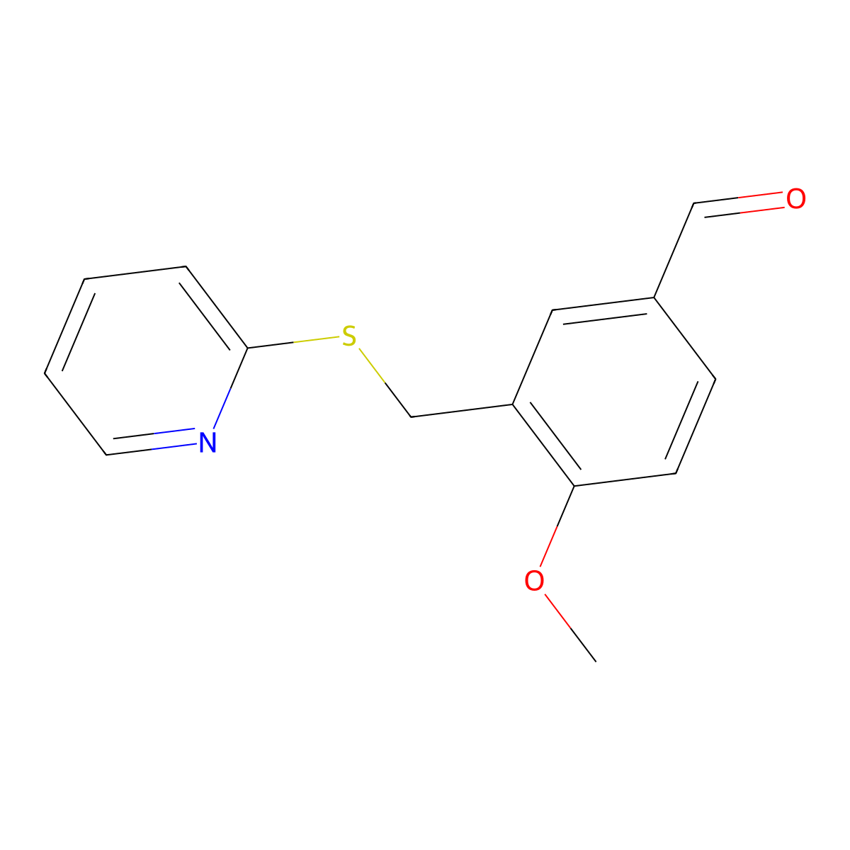 4-Methoxy-3-[(pyridin-2-ylsulfanyl)methyl]benzaldehyde molecular structure, CAS 327047-73-4