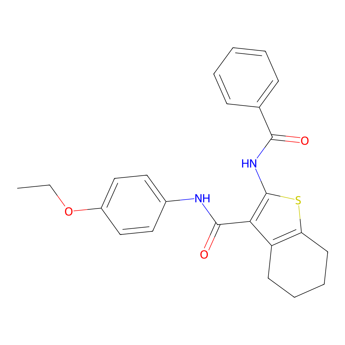 2-benzamido-N-(4-ethoxyphenyl)-4,5,6,7-tetrahydro-1-benzothiophene-3-carboxamide molecular structure, CAS 327048-05-5