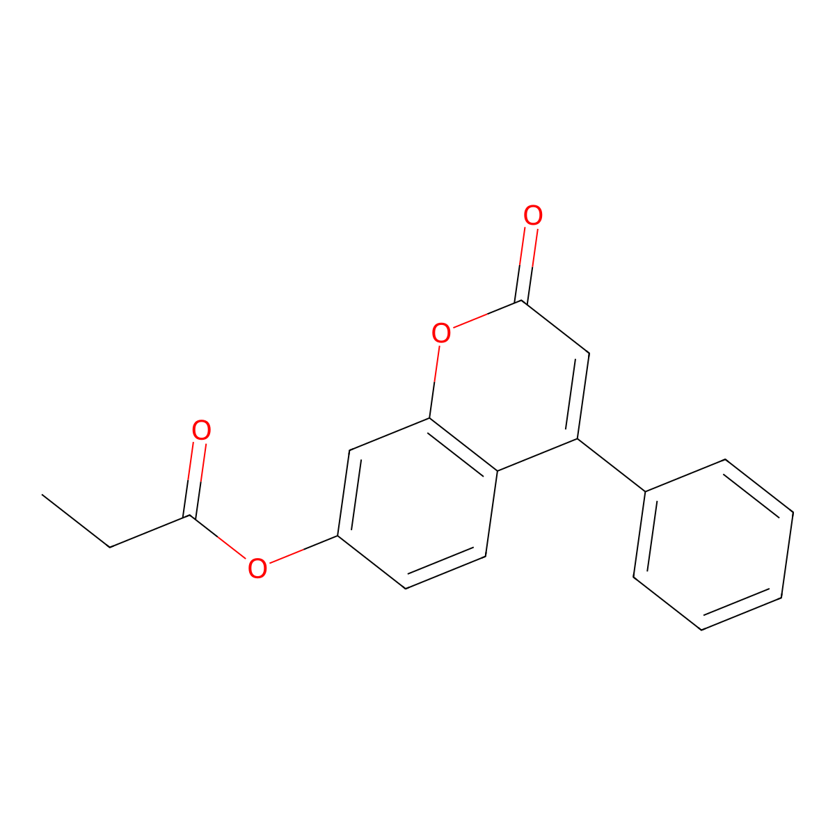 2-Oxo-4-phenylchromen-7-yl propanoate molecular structure, CAS 327048-31-7