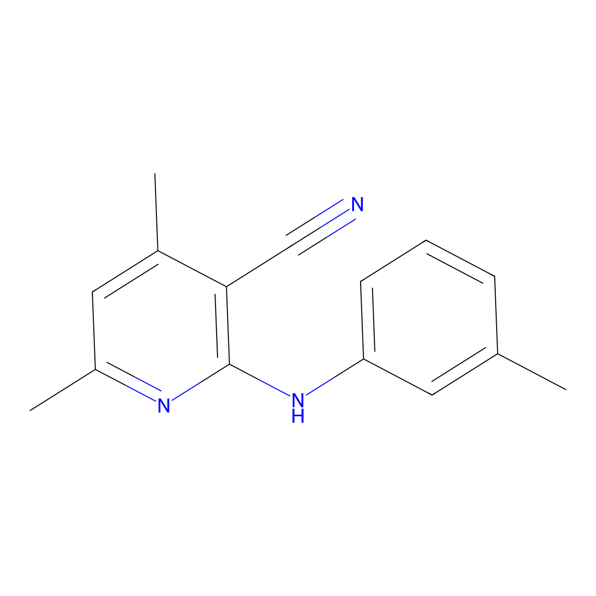 4,6-Dimethyl-2-[(3-methylphenyl)amino]pyridine-3-carbonitrile molecular structure, CAS 327049-48-9