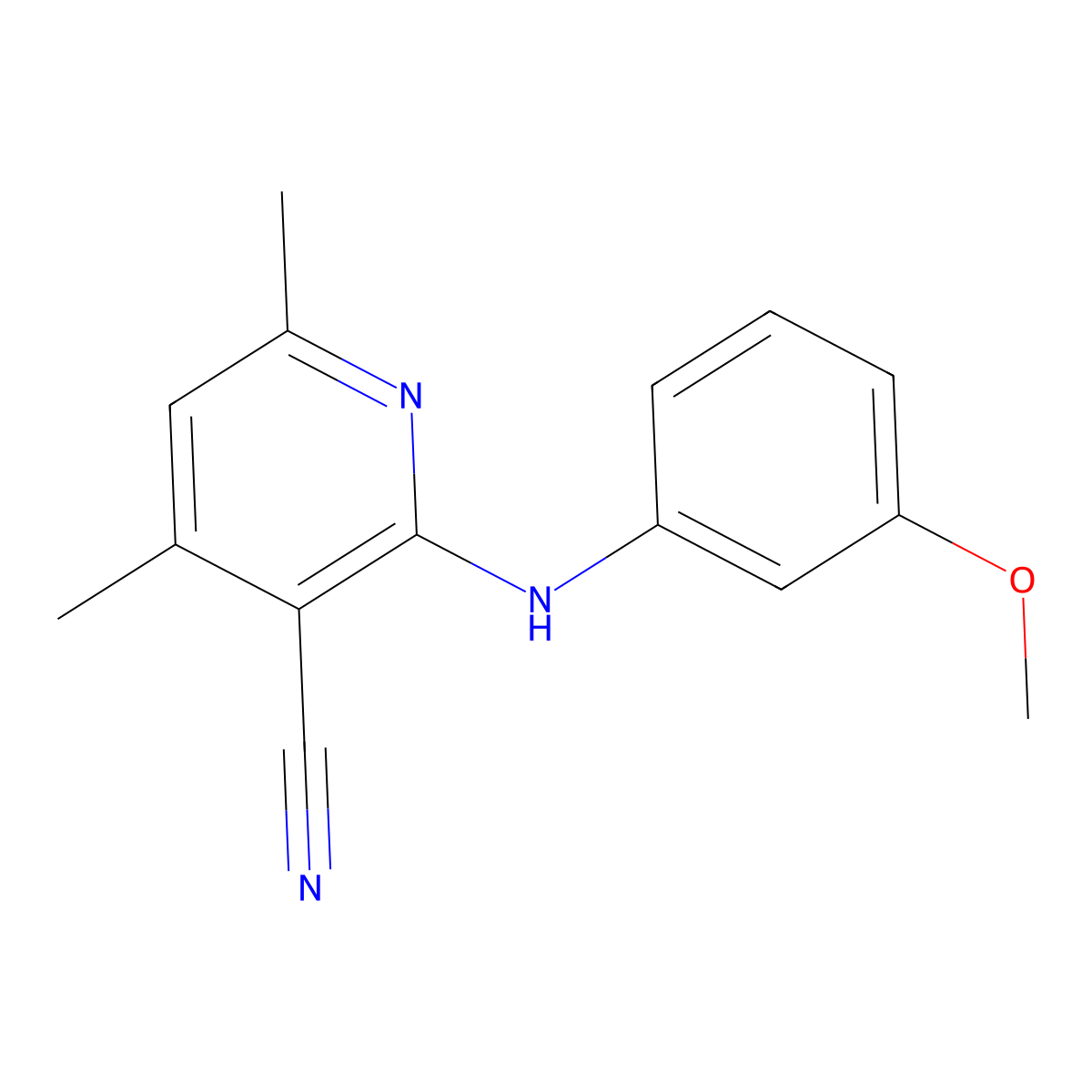2-[(3-Methoxyphenyl)amino]-4,6-dimethylpyridine-3-carbonitrile molecular structure, CAS 327049-52-5