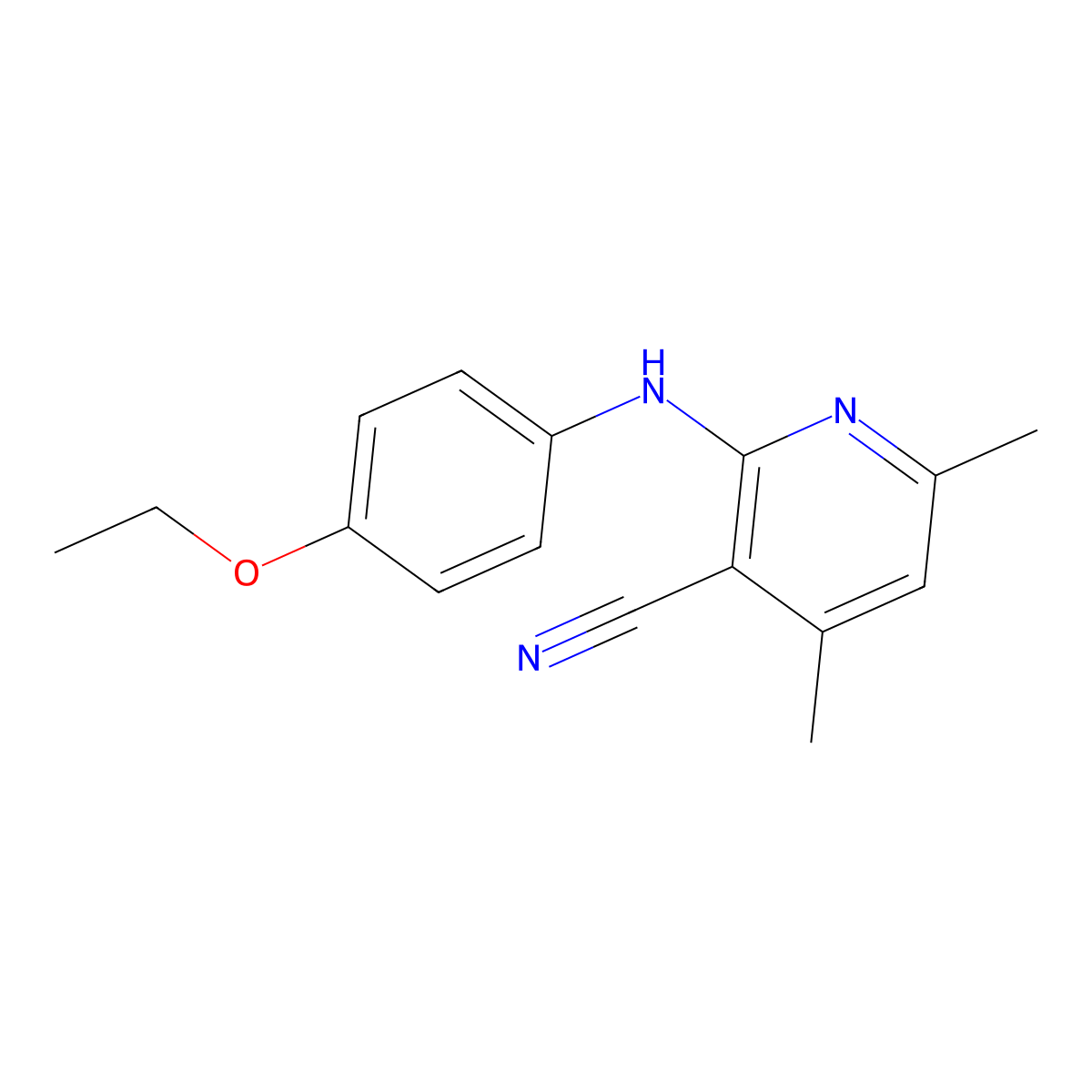 2-(4-Ethoxyanilino)-4,6-dimethylpyridine-3-carbonitrile molecular structure, CAS 327049-53-6