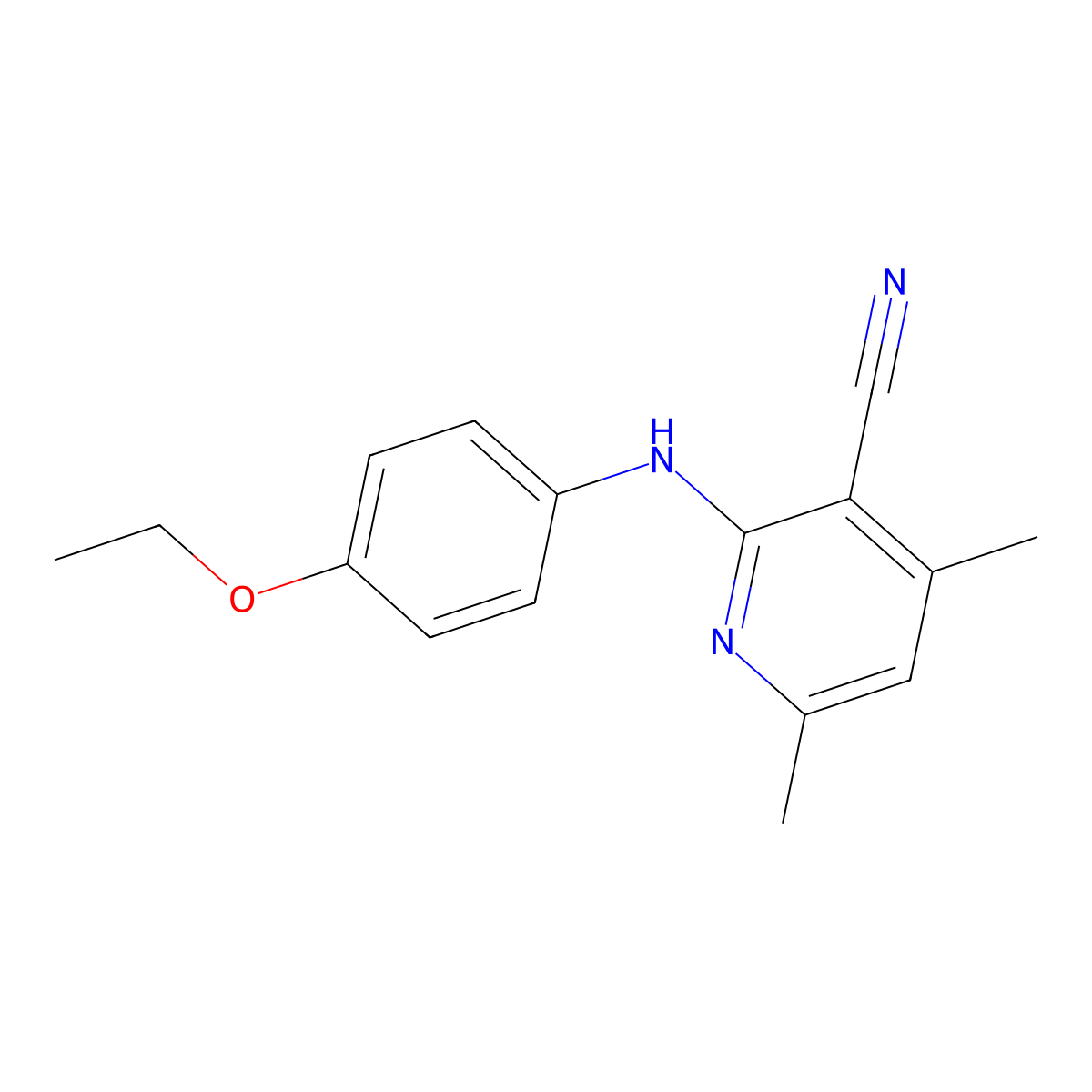 2-(4-Ethoxyanilino)-4,6-dimethylpyridine-3-carbonitrile molecular structure, CAS 327049-53-6