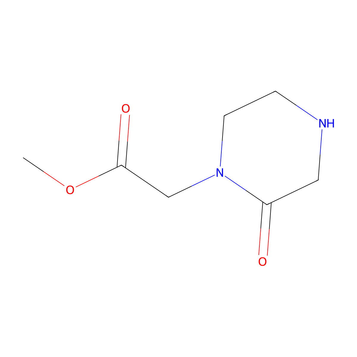 Methyl 2-(2-oxopiperazin-1-yl)acetate molecular structure, CAS 32705-79-6