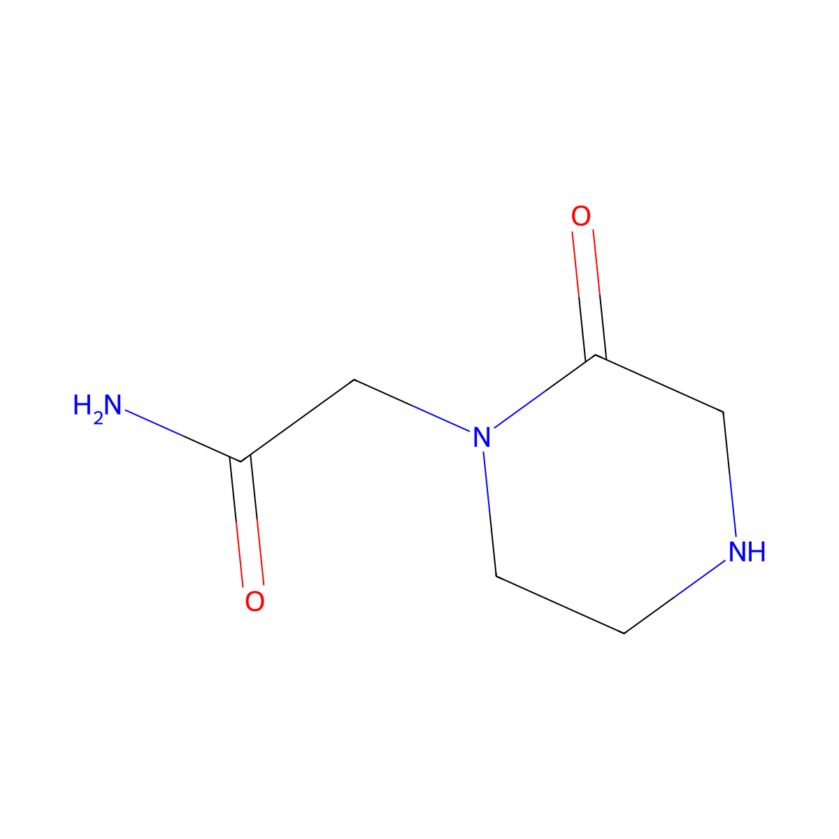 2-(2-Oxopiperazin-1-yl)acetamide molecular structure, CAS 32705-81-0