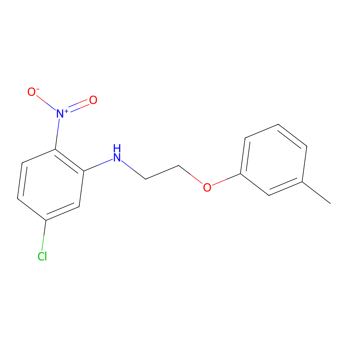 5-chloro-N-[2-(3-methylphenoxy)ethyl]-2-nitroaniline molecular structure, CAS 327050-38-4