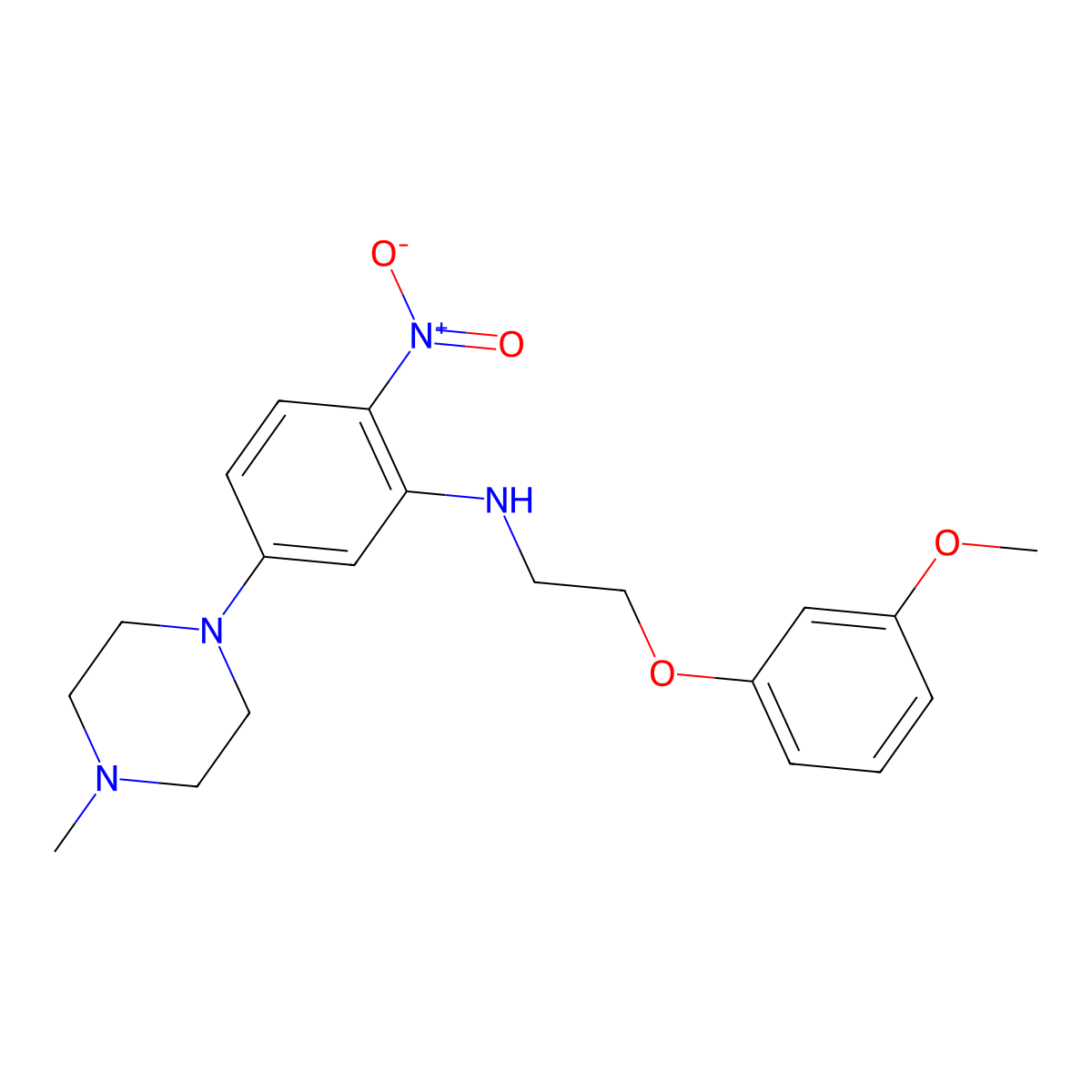 N-[2-(3-methoxyphenoxy)ethyl]-5-(4-methylpiperazin-1-yl)-2-nitroaniline molecular structure, CAS 327050-40-8