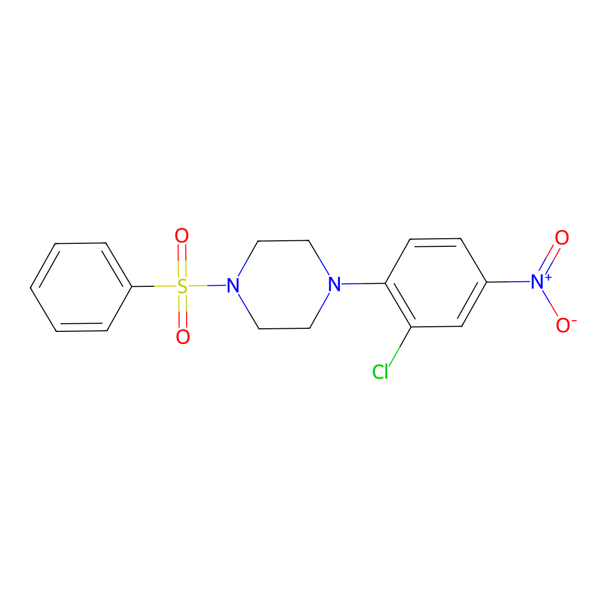 1-(2-Chloro-4-nitrophenyl)-4-(phenylsulfonyl)piperazine molecular structure, CAS 327050-43-1