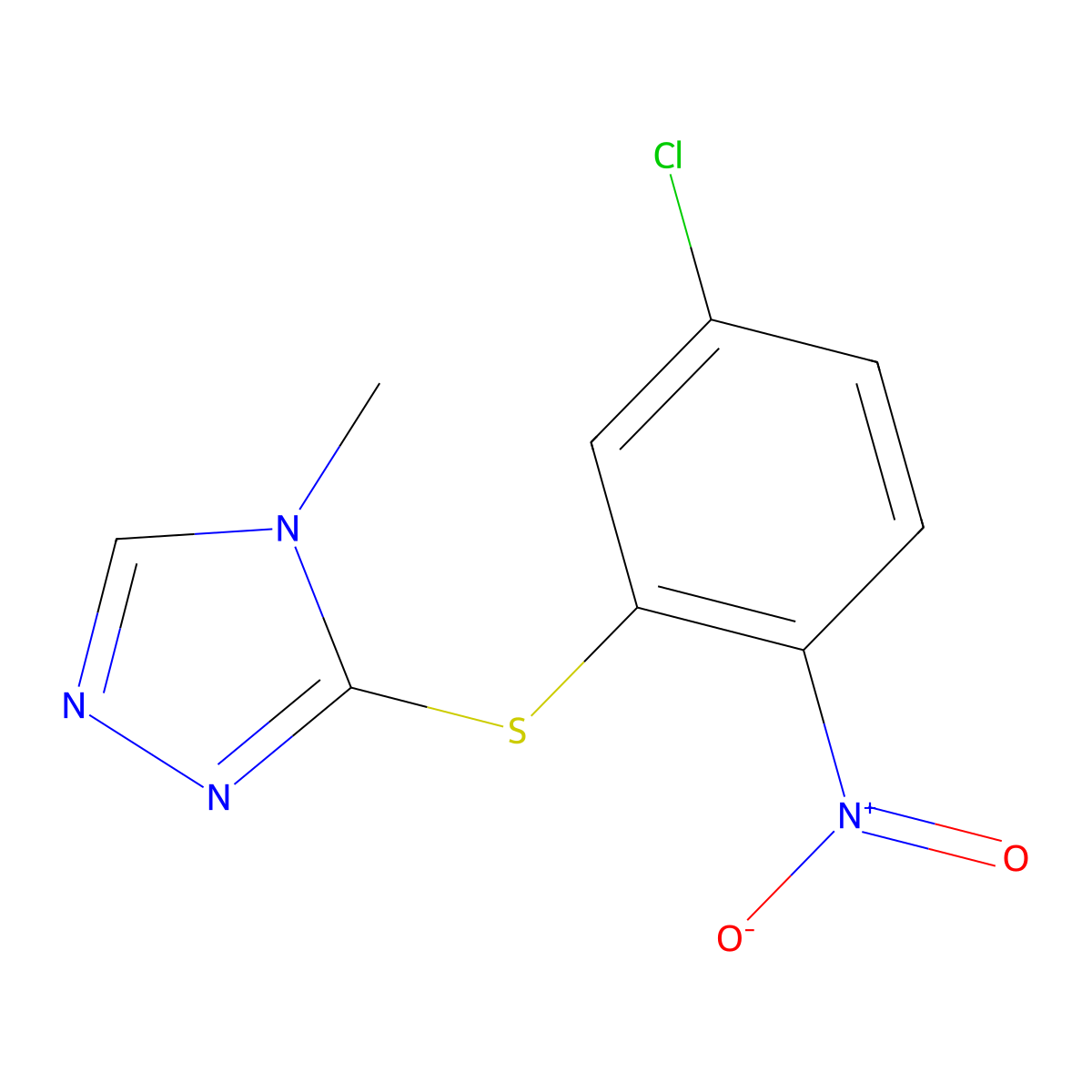 3-(5-Chloro-2-nitrophenyl)sulfanyl-4-methyl-1,2,4-triazole molecular structure, CAS 327050-69-1