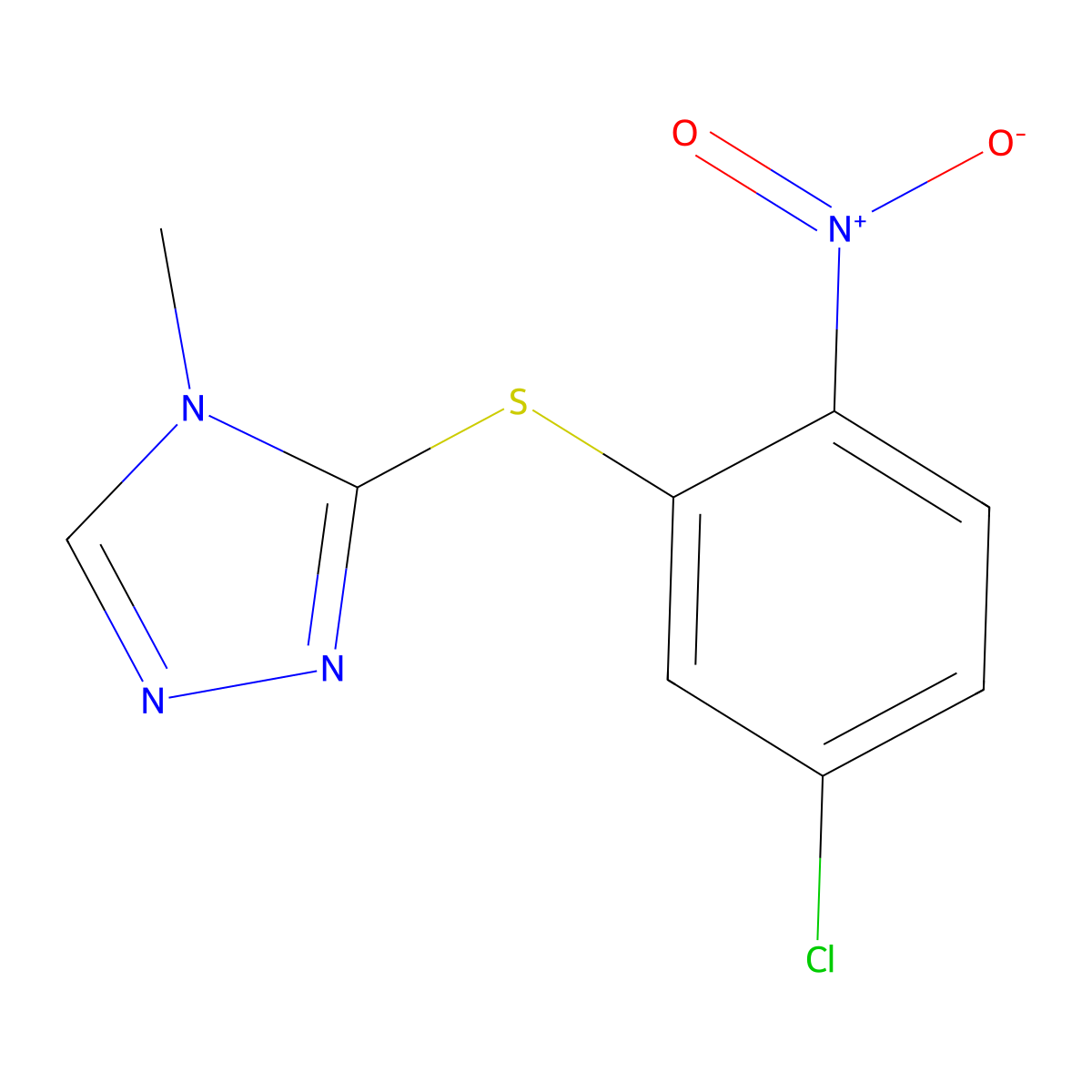 3-(5-Chloro-2-nitrophenyl)sulfanyl-4-methyl-1,2,4-triazole molecular structure, CAS 327050-69-1