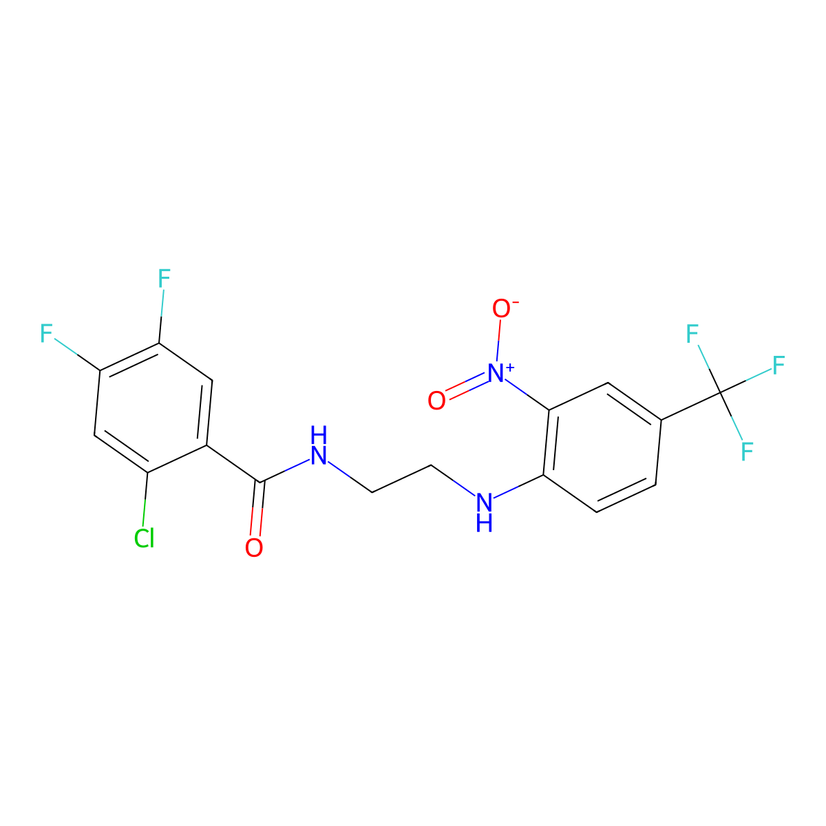 2-chloro-4,5-difluoro-N-[2-[2-nitro-4-(trifluoromethyl)anilino]ethyl]benzamide molecular structure, CAS 327050-77-1