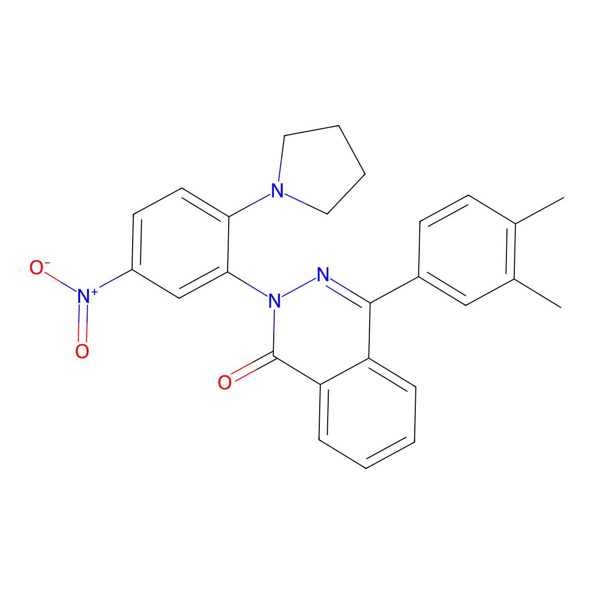 4-(3,4-Dimethylphenyl)-2-(5-nitro-2-pyrrolidin-1-ylphenyl)phthalazin-1-one molecular structure, CAS 327050-83-9