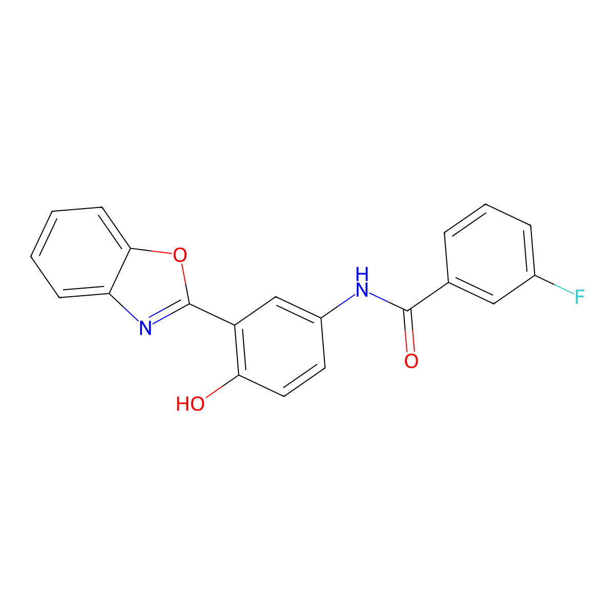 N-[3-(1,3-benzoxazol-2-yl)-4-hydroxyphenyl]-3-fluorobenzamide molecular structure, CAS 327051-05-8