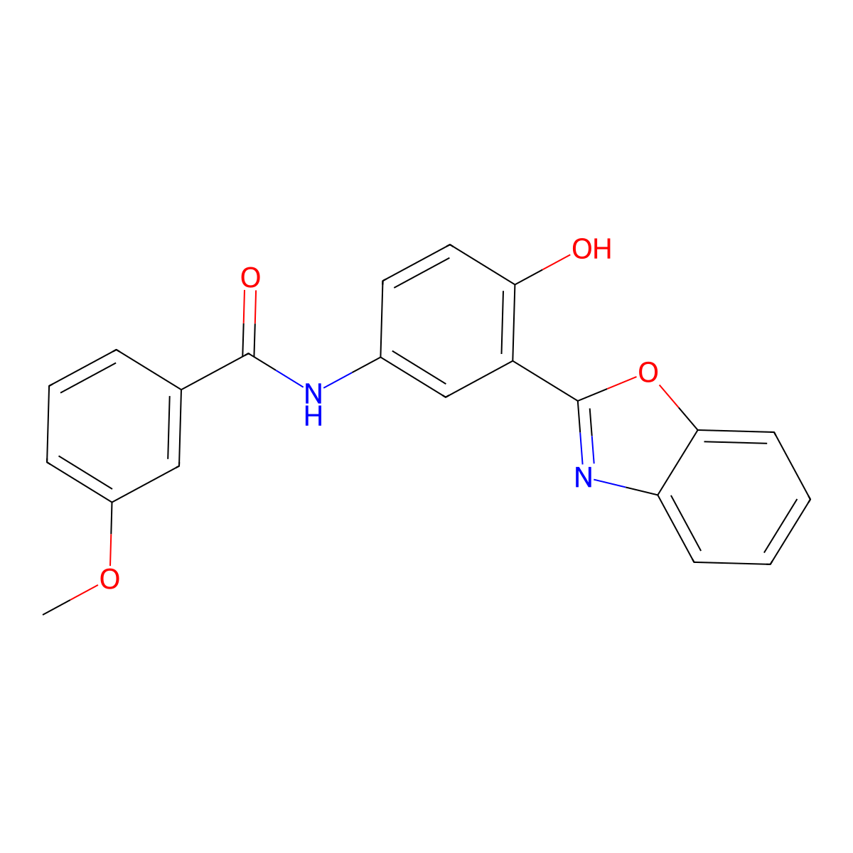 N-[3-(1,3-benzoxazol-2-yl)-4-hydroxyphenyl]-3-methoxybenzamide molecular structure, CAS 327051-16-1