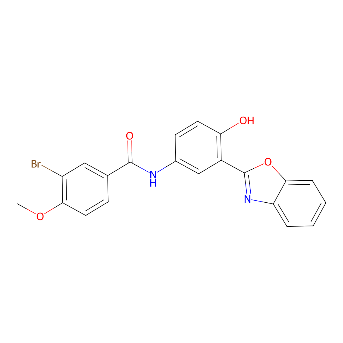 N-[3-(1,3-benzoxazol-2-yl)-4-hydroxyphenyl]-3-bromo-4-methoxybenzamide molecular structure, CAS 327051-19-4