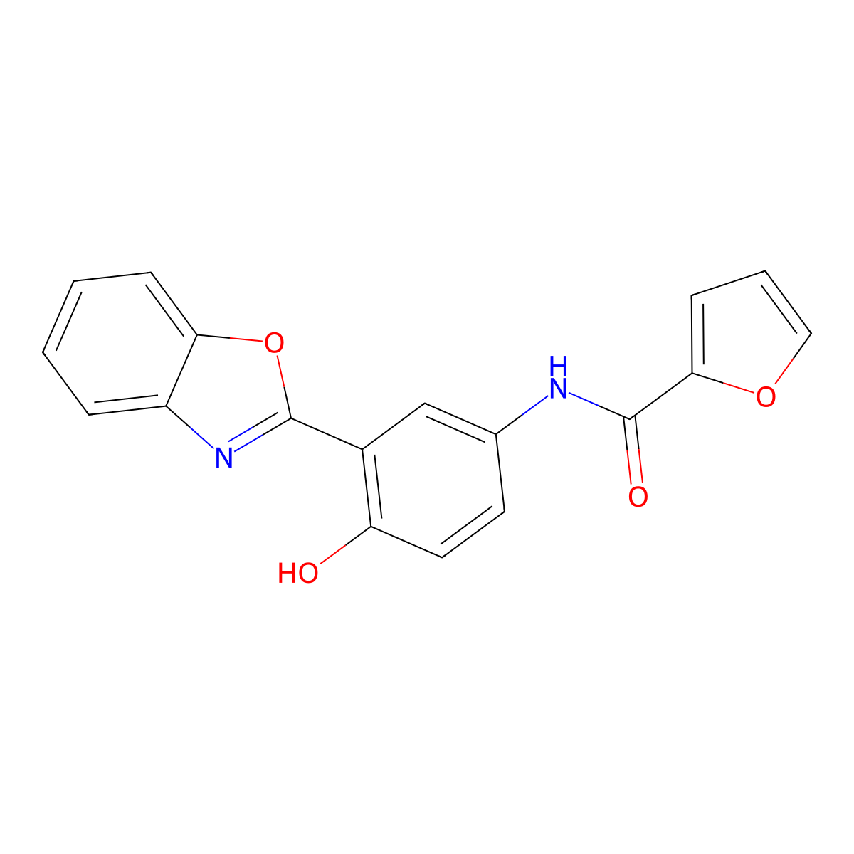 N-[3-(1,3-benzoxazol-2-yl)-4-hydroxyphenyl]-2-furamide molecular structure, CAS 327051-25-2