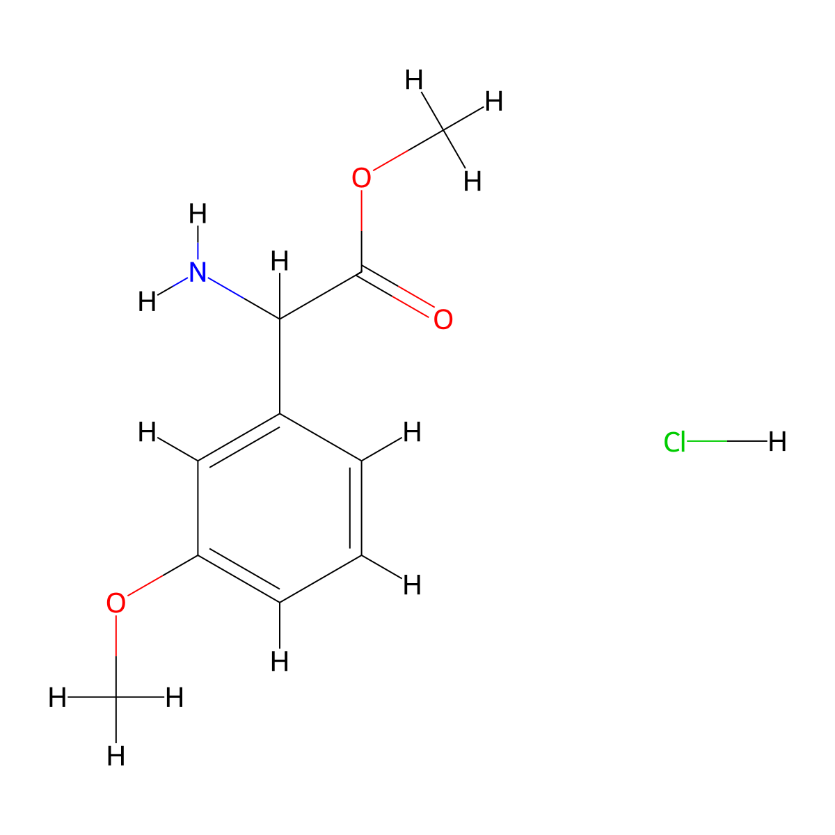 Methyl 2-amino-2-(3-methoxyphenyl)acetate hydrochloride molecular structure, CAS 327051-33-2