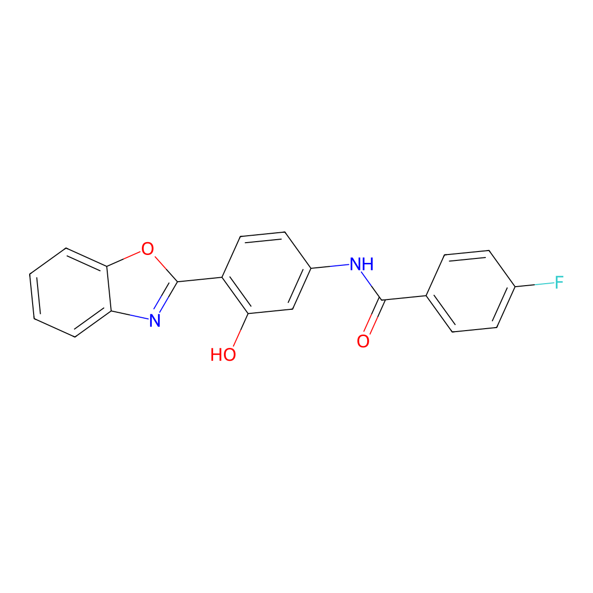 N-[4-(1,3-benzoxazol-2-yl)-3-hydroxyphenyl]-4-fluorobenzamide molecular structure, CAS 327051-34-3