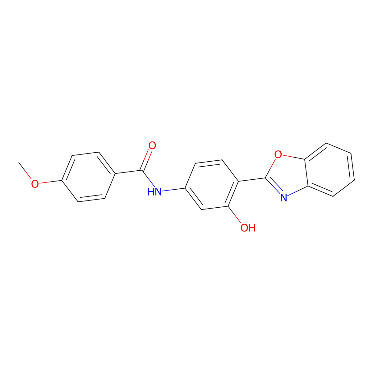 N-[4-(1,3-benzoxazol-2-yl)-3-hydroxyphenyl]-4-methoxybenzamide molecular structure, CAS 327051-45-6
