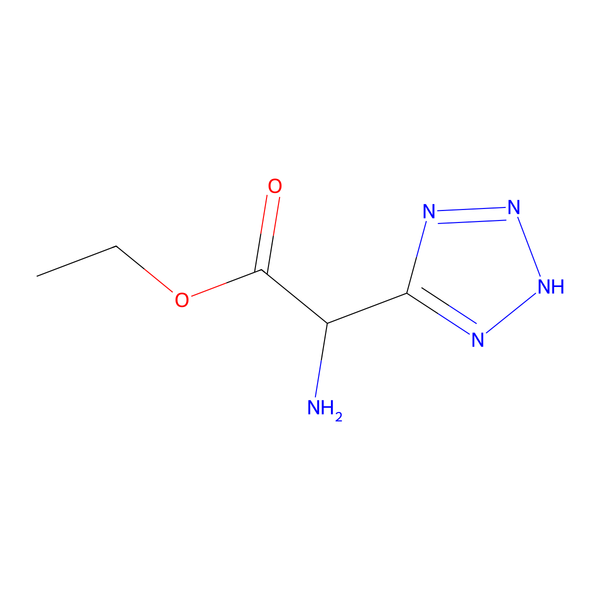 ethyl 2-amino-2-(2H-1,2,3,4-tetrazol-5-yl)acetate molecular structure, CAS 327052-41-5