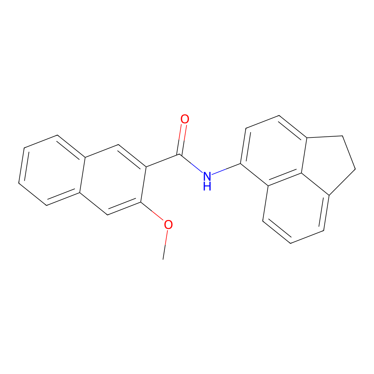 N-(1,2-dihydroacenaphthylen-5-yl)-3-methoxynaphthalene-2-carboxamide molecular structure, CAS 327052-60-8