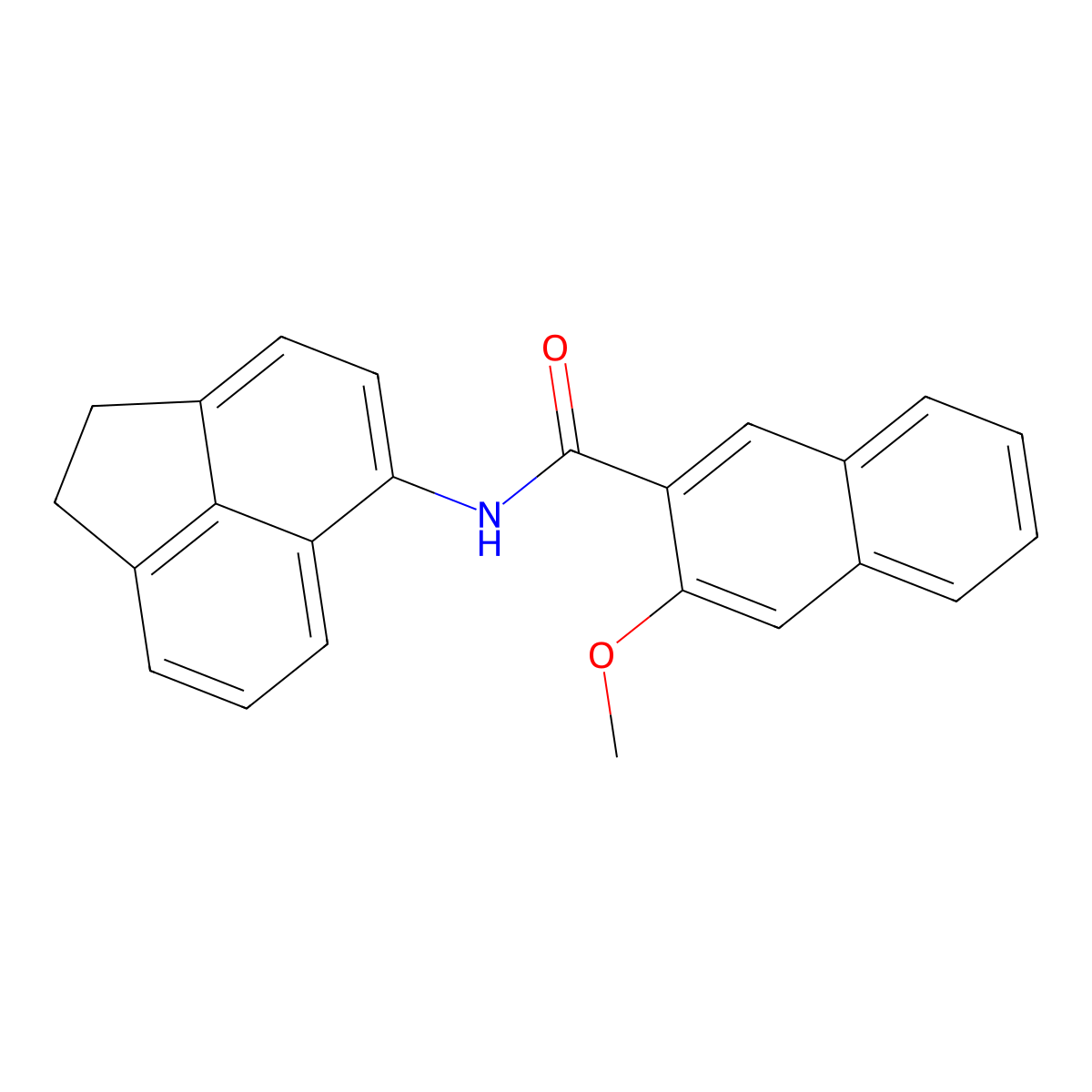 N-(1,2-dihydroacenaphthylen-5-yl)-3-methoxynaphthalene-2-carboxamide molecular structure, CAS 327052-60-8