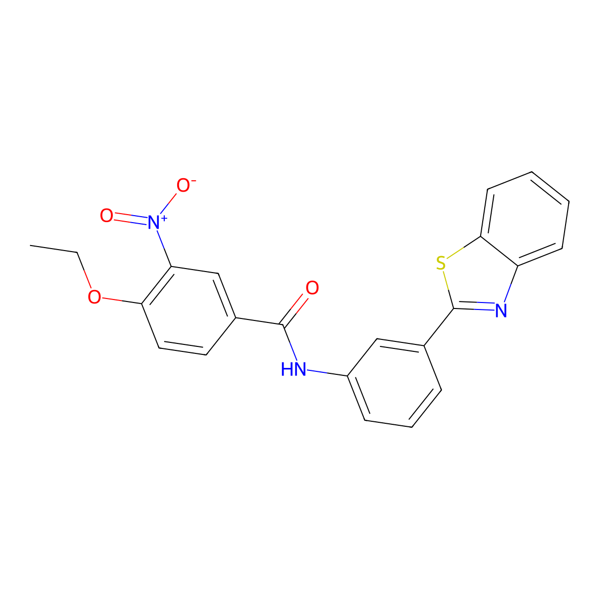 N-[3-(1,3-benzothiazol-2-yl)phenyl]-4-ethoxy-3-nitrobenzamide molecular structure, CAS 327053-42-9