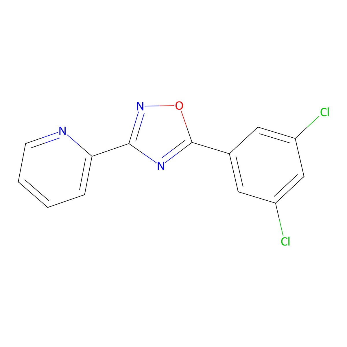 2-[5-(3,5-Dichlorophenyl)-1,2,4-oxadiazol-3-yl]pyridine molecular structure, CAS 327056-07-5