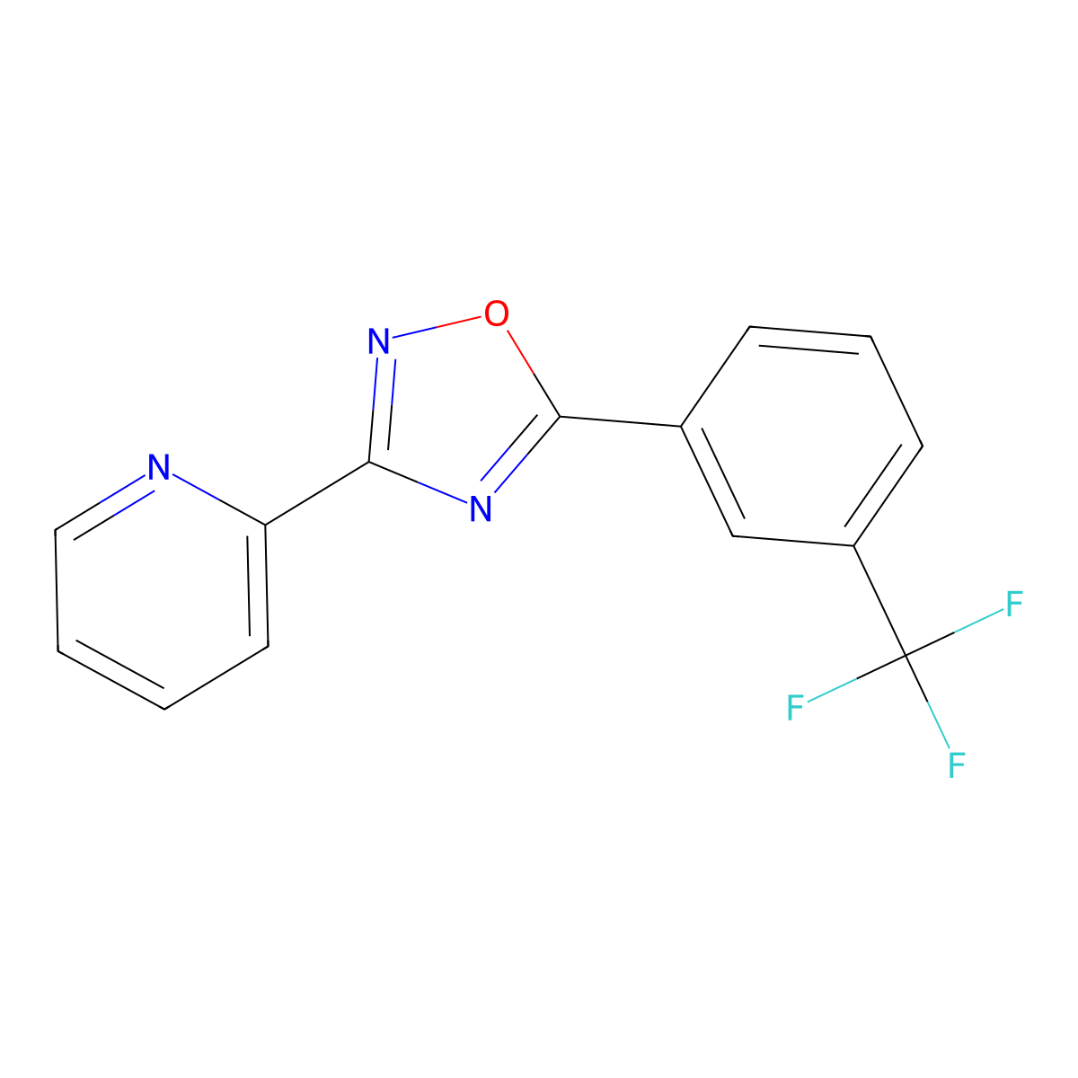 2-{5-[3-(Trifluoromethyl)phenyl]-1,2,4-oxadiazol-3-yl}pyridine molecular structure, CAS 327056-10-0