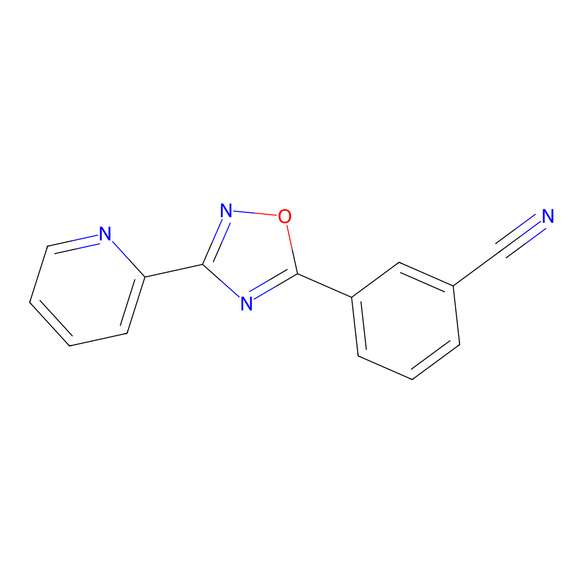 3-(3-(Pyridin-2-yl)-1,2,4-oxadiazol-5-yl)benzonitrile molecular structure, CAS 327056-18-8