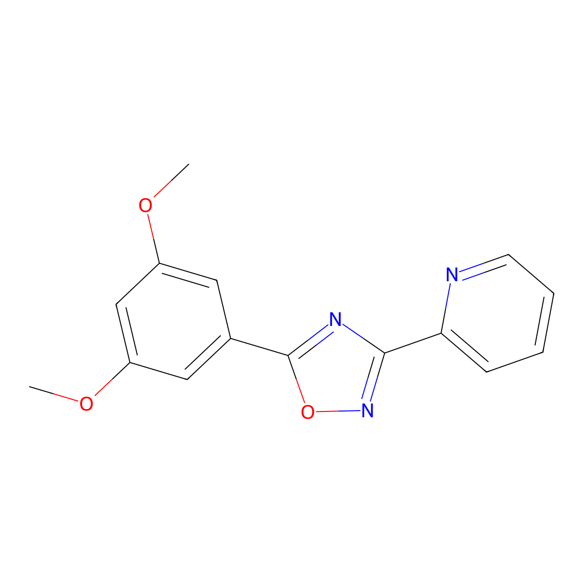 3-(2-Pyridyl)-5-(3,5-dimethoxyphenyl)-1,2,4-oxadiazole molecular structure, CAS 327056-19-9