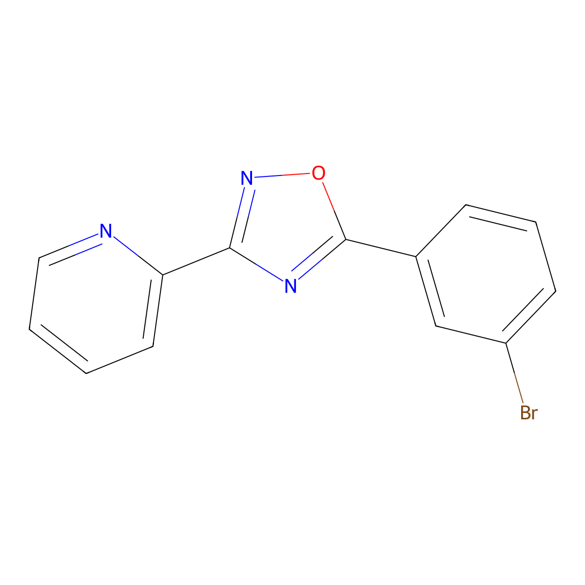 5-(3-Bromophenyl)-3-pyridin-2-yl-1,2,4-oxadiazole molecular structure, CAS 327056-52-0