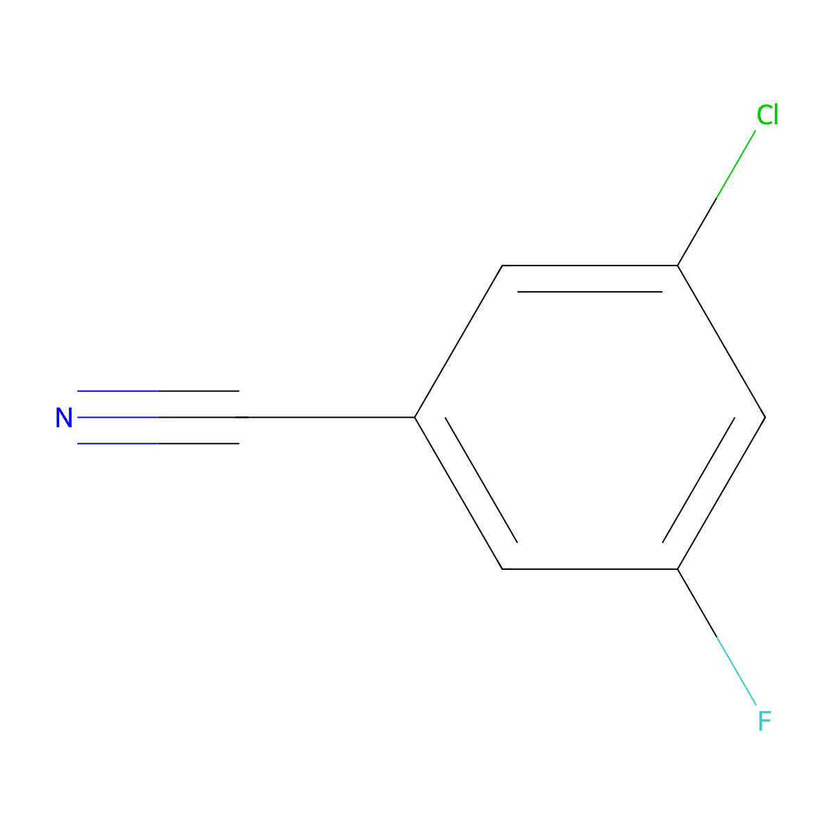 3-Chloro-5-fluorobenzonitrile molecular structure, CAS 327056-73-5