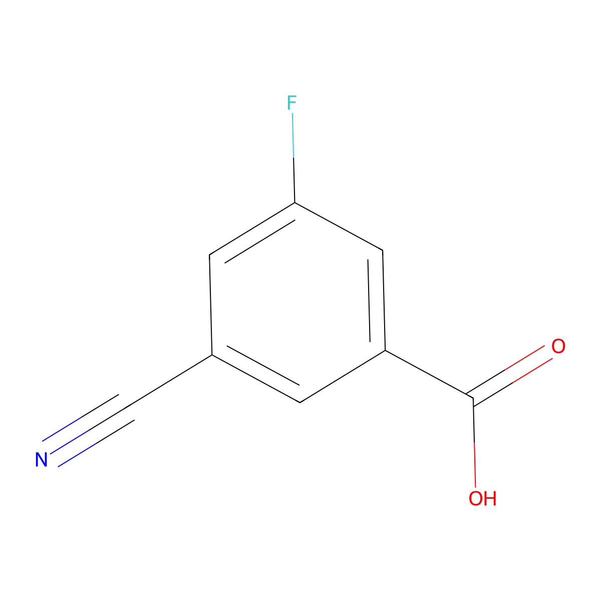 3-Cyano-5-fluorobenzoic acid molecular structure, CAS 327056-74-6
