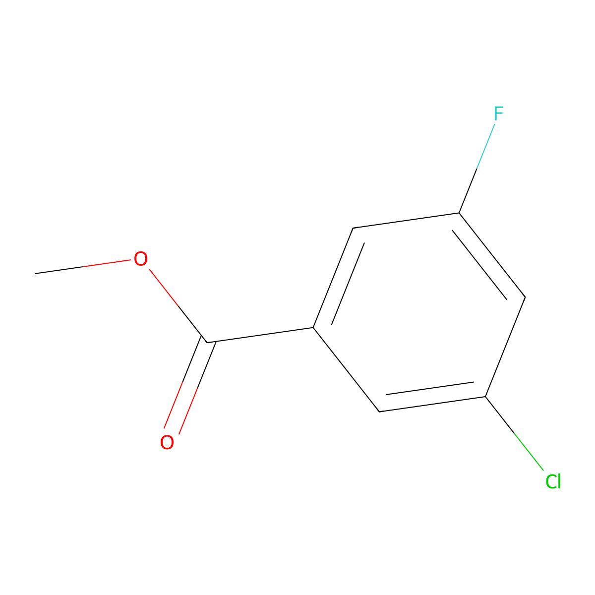 Methyl 3-chloro-5-fluorobenzoate molecular structure, CAS 327056-75-7