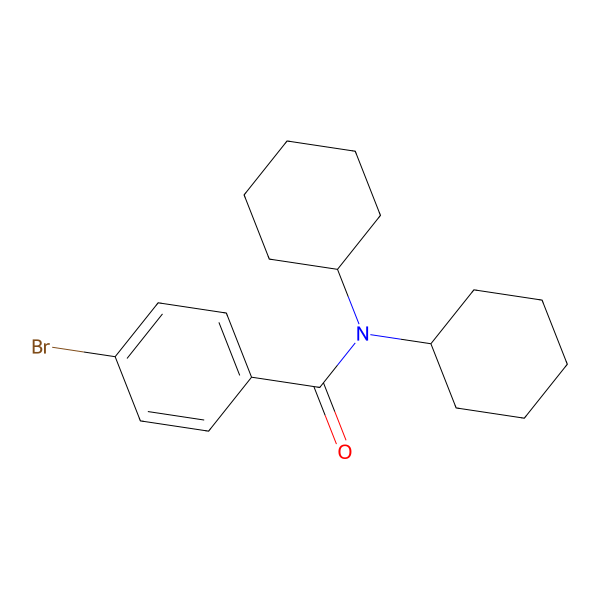 4-bromo-N,N-dicyclohexylbenzamide molecular structure, CAS 327058-58-2