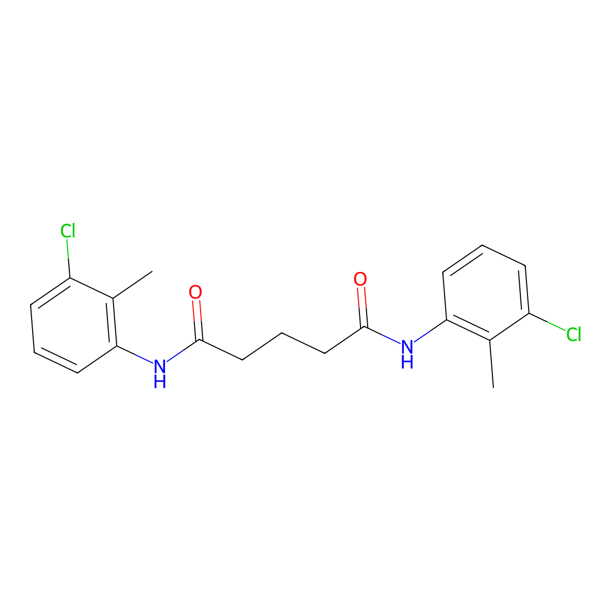 N,N'-bis(3-chloro-2-methylphenyl)pentanediamide molecular structure, CAS 327059-09-6
